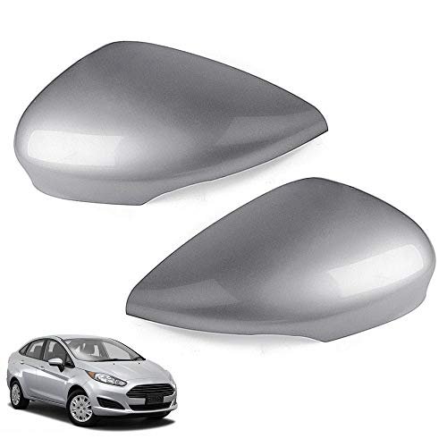 Opaltool Lot de 2 Coque de rétroviseur d'aile de porte pour F-ord Fiesta MK7 2008-2017 côté gauche + droit, Argent Soleil Métallisé