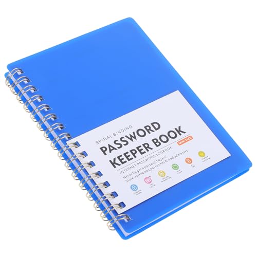 DOITOOL パスワード管理ノート ブルー螺旋綴じ タブ付きウェブサイトログ記録用 パスワード整理と素早い情報検索に ホームオフィス用