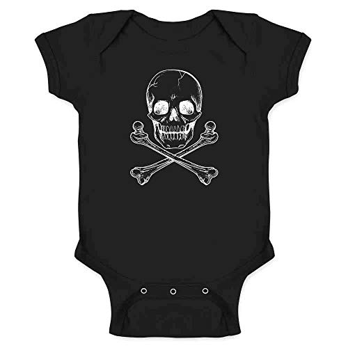 Skull and Cross Bones Poison Horror Halloween Infant Bodysuit Black 6M