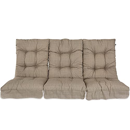 PATIO Hollywoodschaukel Auflage 3 teilig Monte Carlo für Sitzfläche 170 cm Gartenbank Polster gesteppt