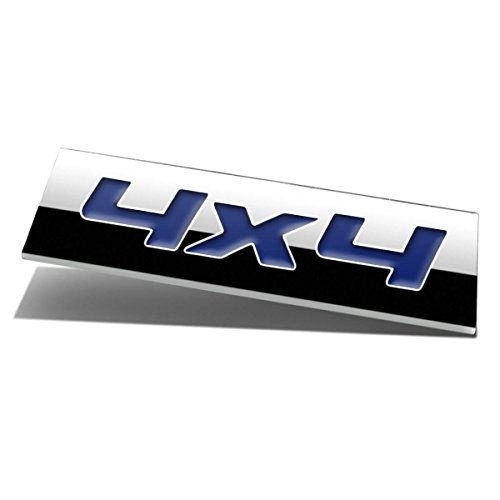 Auto Dynasty Chrome Finish Metal Emblem 4X4 Badge, (Blue Letter)