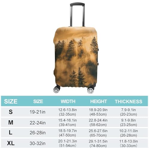 Travel Luggage Cover Elastic Suitcase Cover Warm Pine Trees Luggage Cover Anti-Scratch Suitcase Protector Washable Dustproof Baggage Cover Fits 18-32 Inch Luggages XL2