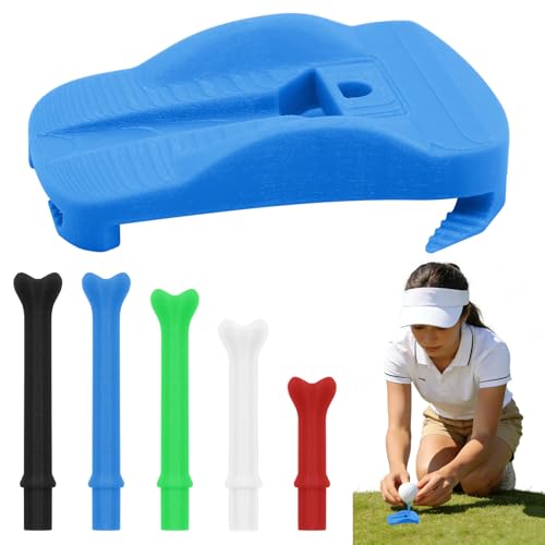 Golf-Teehalter für Kunstrasen – Klappbarer Fuß & 5 Simulator-Tees in verschiedenen Größen bieten eine stabile, bruchsichere Abschlagplattform für Golfsimulatoren im Innen- und Außenbereich Basis