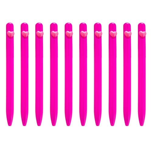 LAIOUSN 10 bolígrafos de corazón de 1,0 mm, tinta negra, papelería, escritura suave para estudiantes, aceite, amor, corazón, escritura, suministros escolares