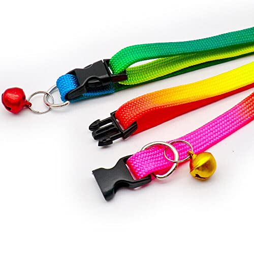 Image of KsPups Rainbow Dog Cat Bell Collar I Adjustable Outdoor Comfortable I Pet Collars for Small Dogs Puppies Pets Collars I Pack of-1 (Rainbow Print Collar)