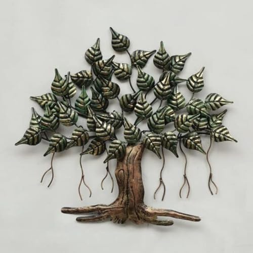 Image of Bharat Art Metal Betel Tree Decorative Wall Art | Metal Wall Sculpture for Home Living Room Bedroom Office Hotel Cafe | Tree Wall Hanging Decor | 40X4X37 inch | CW047