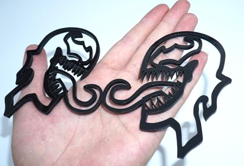Image of Pair Set Venom Emblems 3D Badge Multicolored Custom Decal Sticker Fit for Universal Car Truck Motorcycles (Gloss Black)