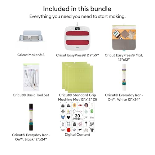 Cricut 8002290 Maker 3 Smart Cutting Machine | Iron-On Starter Bundle thumb #3