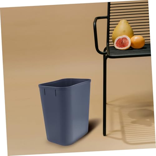 Caneca de basura rectangular gris de plástico miniatura 7