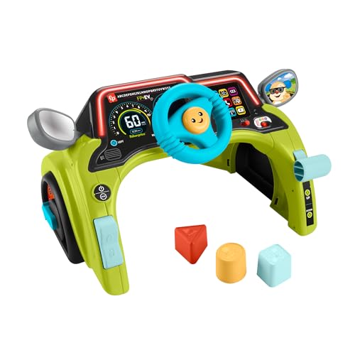 Fisher-Price HYR92 Juguete educativo para bebés y niños pequeños - Diversión de conducción - Manillar - Centro de juegos de coches para niños a partir de 6 meses - Versión multilingüe