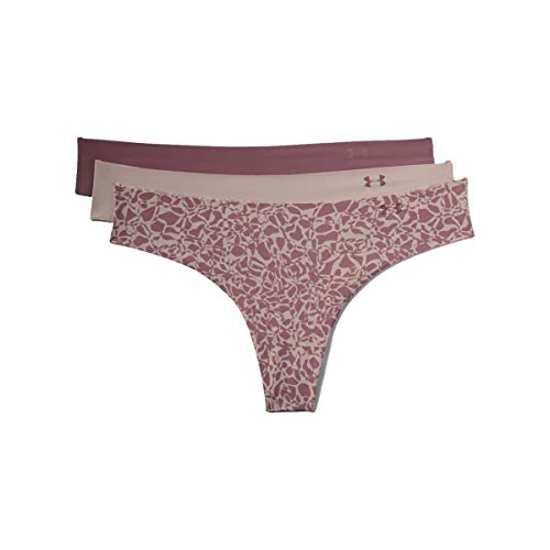 Image of Under Armour Pure Stretch Thong 3-pack Printed, Dash Pink (667) /Hushed Pink, Small