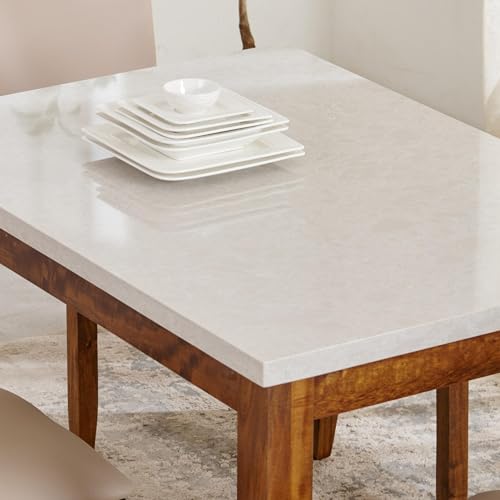 Image of Home Centre | Giza | Solid Wood | 4 Seater Tables | Grey | 1 Year Warranty
