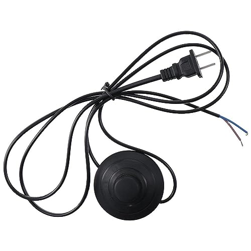 HOBBYIN Foot Switch, Floor Foot Inline Pedal Push Switch with Wire Plug Round Lamp Light Foot Control Footswitch (1.8m Cable)