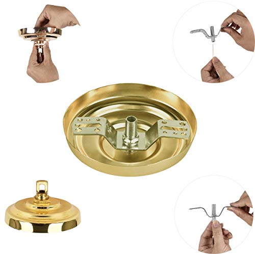 Image of Sangle Soppfy Vingage Canopy Kit and Pendant Light Fixture Chain for Chandelier or Swag Light Fixtures,Maximum Weight of 60 Pounds, 6 feet,Heavy Duty,5 Inches Diameter (Pure Gold - 2 Set)