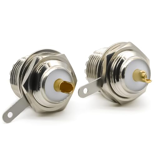 Conector Bulkhead UHF SO239 para montaje en panel, pack 2 piezas miniatura 5