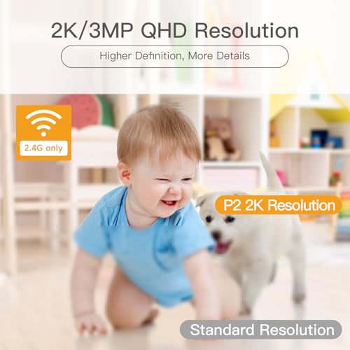 360° View 2K Pet Camera P2 with App, Indoor Security Camera, Baby Monitor | Pan/Tilt, Auto Tracking, AI Human/Motion/Sound Detection, Night Vision, 2-Way Audio, Custom Zones, Timer Cruise, Sleep Mode view 3