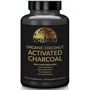 Schizandu Activated Coconut Charcoal Capsules- Supports Health – Vegan, Organic, Non-GMO, No Additives – X-Large Bottle 210 Count
