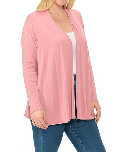 Image of Pastel by Vivienne Women's Long Sleeve Jersey Plus Size Cardigan