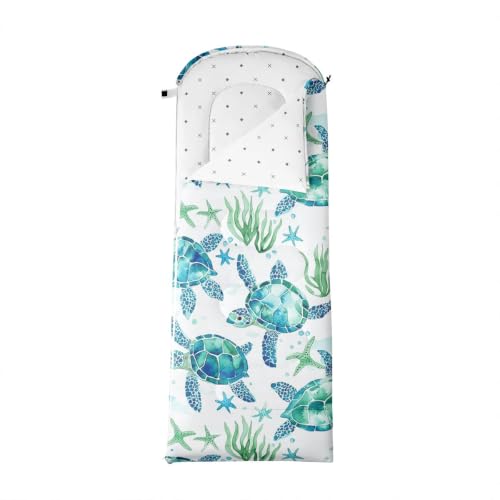 Bolsa de dormir Feelyou para niños y adultos 3 estaciones color verde rectangular miniatura 3