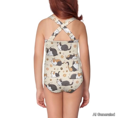 Image of Girls One Piece Swimsuits Sleeveless Lightweight Bathing Suit Beach Swim Suit Quick Dry Swimwear 5-14 Y