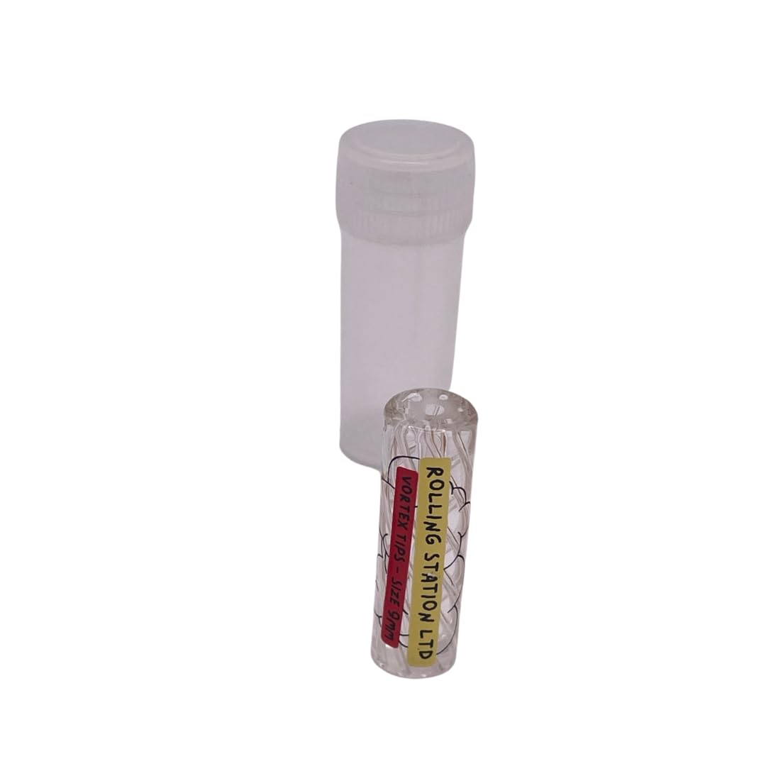 Glas-Filterspitze, 7 Löcher, 9 mm x 30 mm, leicht zu reinigen, Blau – Klar – Rosa – Gold – Grün – Lila, 6 Farben (6 Stück)