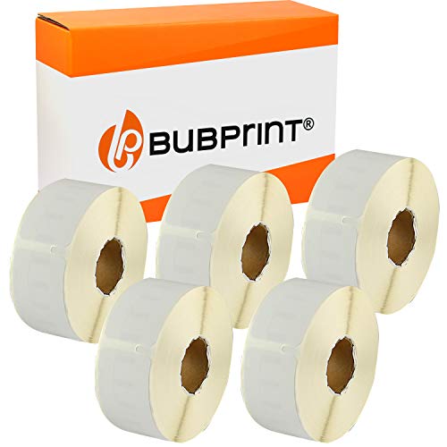 Bubprint 5 Rollos de Etiquetas Compatible para Dymo 11355 S0722550 para Labelwriter 310 320 330 Turbo 400 Twin Turbo Duo 450 Twin Turbo Duo SE450 51x19mm Blanco