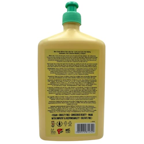 Lola From Rio – Meu Cacho Minha Vida – Moisturizing Jelly Gel for Defined, Bouncy Curls & Waves – Flexible Hold Styling Gel for Curly Hair – 16.91 fl oz