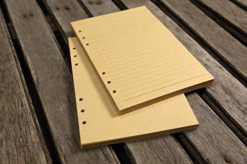 Refill kraft Paper 6 Hole Refill For leather journal planner / A5 A6 planner inserts 80 sheets (160 pages)-PAX6KI2