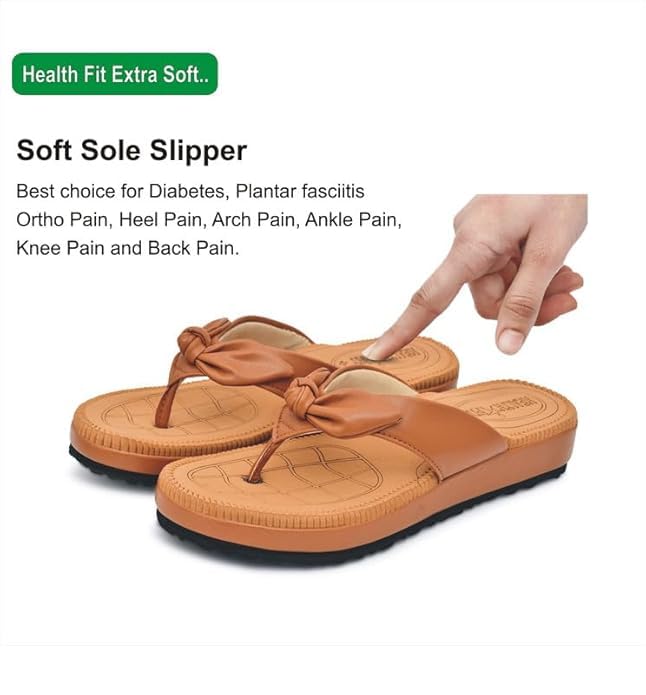 Image of HEALTH FIT Orthopedic with Super Extra Soft Ortho Care Anti-Skid Doubleu Flip-Flops for women Slippers /Doctor Chappal & Footwear HF330