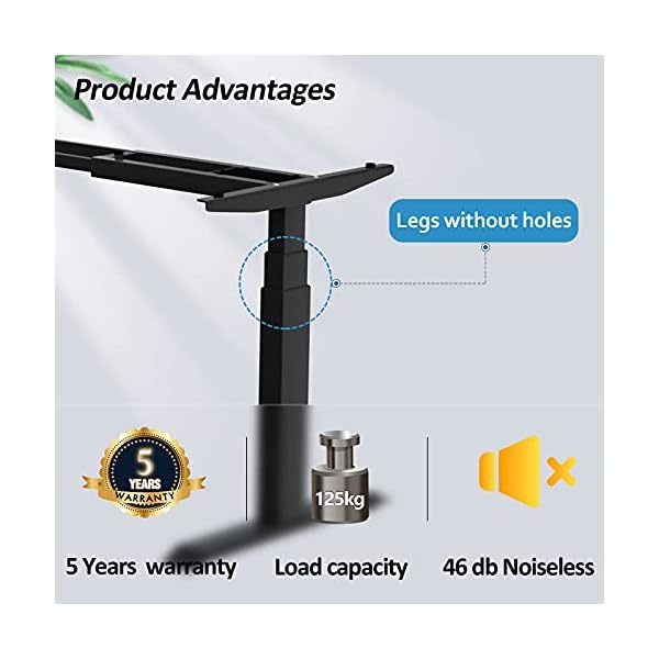 HAIAOJIA Height Adjustable Standing Desk Frame Dual Motor Sit Stand Desk 3 Stage Electric Stand Up Desk with Smart Pannel Lifting Base for Home/Office - Frame Only - Image 6