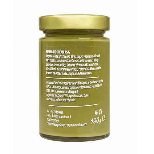 Sanniti Marullo Sicilian Pistachio Cream Spread, 6.7 oz