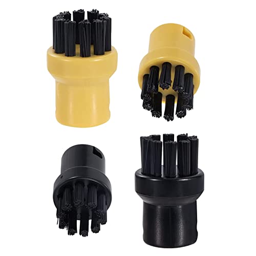 CHEVVY Juego de 4 cepillos redondos para Kärcher SC1 SC2 CTK10 SC3 SC4 SC5 SC7 para limpiador de vapor Kärcher potente cepillo de limpieza de vapor cepillo de limpieza