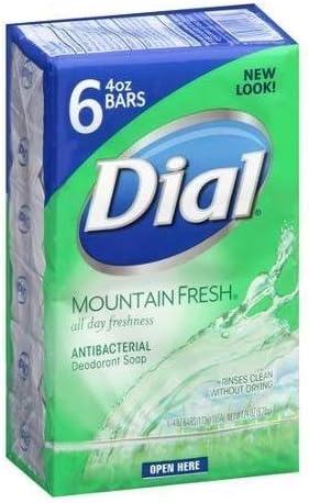 Dial Mountain Fresh Antibacterial Deodorant Soap, 4 oz, 6 Count
