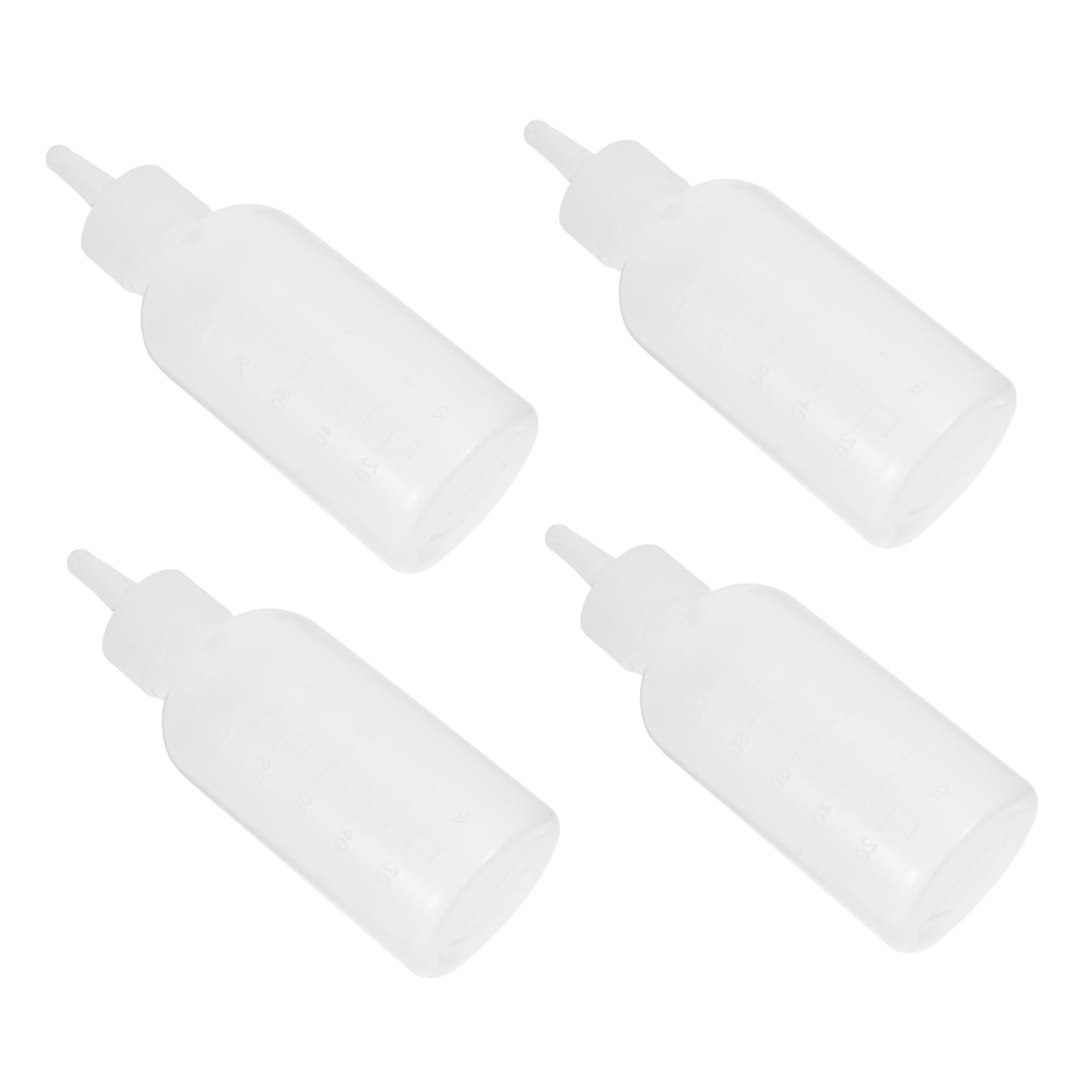 COLLBATH 4pcs Little Pet Feeding Bottles Kitten and Cat Nursing Bottle Set 120ml Small Size Wide Neck for Easy Feeding Leakproof and Sturdy Silicone Pet Supply