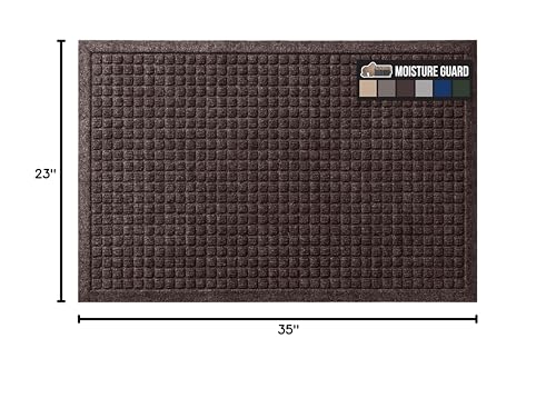 Image of GORILLA GRIP Ultra Absorbent Front Door Mat Outside Entrance 35x23, Traps Dirt and Moisture, HydroABSORB Indoor Outdoor Doormat Holds Up to 5.7 Cups Water, Stain and Fade Resistant Welcome Mat Coffee