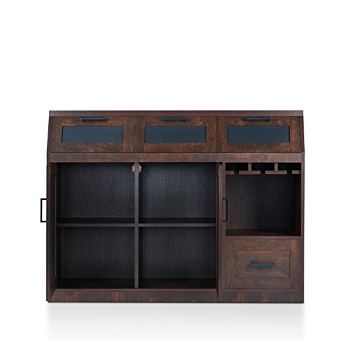 Furniture Of America Coffman Wood Wine Storage Buffet In Vintage Walnut #TOP7
