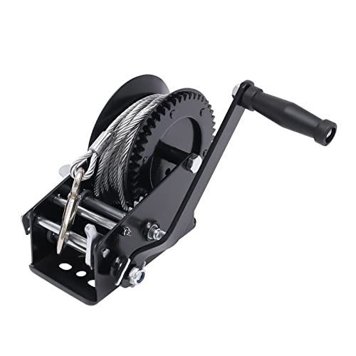 Cabrestante manual profesional de 3500 libras, con cable de alambre, 10 metros, remolque, remolque, camioneta, etc. para tirar, remolcar, tirar, cortacésped