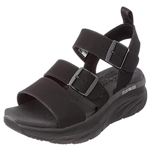 Skechers D'lux Walker Retro Cosmos, Sandalia Mujer, Negro (Black), 37 EU