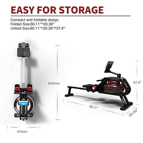 HARISON Water Rowing Machines with Tablet Holder Water Rower for Home