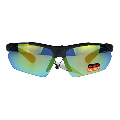 PASTL Xloop Sports Sunglasses Mens Half Rim Wrap Around Shades UV 4002