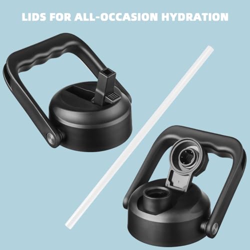 CIVAGO-Gallon-Insulated-Water-Bottle-Jug-with-Straw-128-oz-Large-Stainless-Steel-Sports-Metal-Water-Canteen-with-Handle-Big-Thermal-Water-Cup-Mug-with-2-Lids-for-Camping-Fishing-Sage