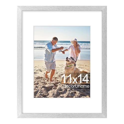 decorUhome 11x14 Picture Frame Fits 8x10 Photos with Mat M01SL