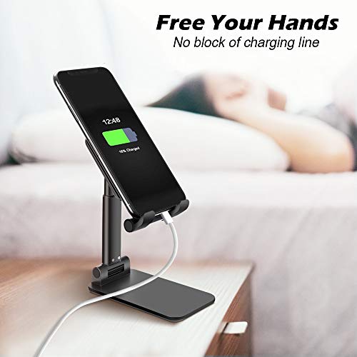 B-Land Adjustable Cell Phone Stand, Foldable Portable Phone Stand Phone Holder For Desk, Desktop Tablet Stand Compatible With Iphone 11 Pro Xs Max Xr X Samsung Galaxy S10 S9 & Tablets (Black) #TOP4