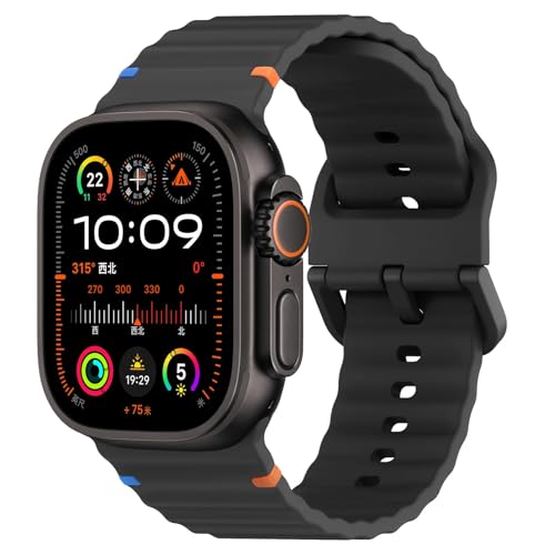 Sport Band for Apple Watch Ultra/3/2 Bands 49mm 46mm 45mm 44mm 42mm 41mm 40mm 38mm iWatch Wristband for Men Women,Waterproof Silicone Strap for Apple Watch Series 11 10 9 8 7 6 5 4 3 SE 3/2nd 41 45 mm