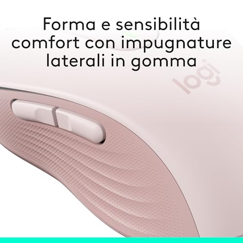 Signature M650 Mouse wireless - Per mani piccole e medie, Durata Batteria 2 anni, Clic Silenziosi, Tasti Personalizzabili, Bluetooth, per PC/Mac/Più dispositivi/Chromebook - Rosa - Mouse gaming - Immagine 8