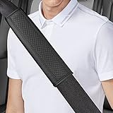 2Pcs Seat Belt Shoulder Pad Breathable Leather car seat Belt Cover, More Comfort Driving Cushion Hel