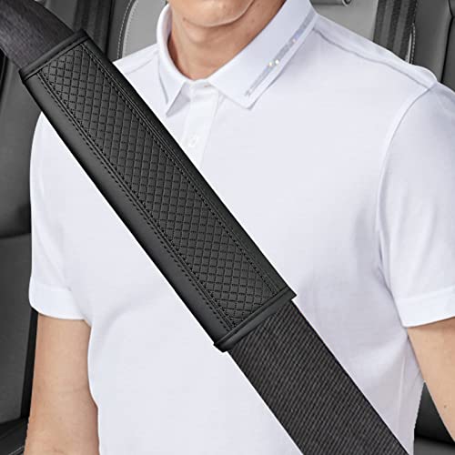2Pcs Seat Belt Shoulder Pad Breathable Leather Car Seat Belt Cover, More Comfort Driving Cushion Helps Protect Your Neck And Shoulders, Univrisal For Car Truck, Suv (Black) #TOP9