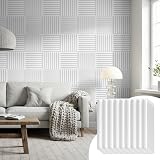 WADILE Wandpaneele 30x30cm – 3D PVC Wandverkleidung mit Schallschutz, wasserfest & pflegeleicht, inkl. doppelseitigem Klebeband, DIY Wandgestaltung für Wohnzimmer & Schlafzimmer, 10er Pack Weiß