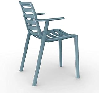 resol Set de 2 sillas con Brazos de diseño Slatkat para Interior, Exterior, jardín - Color Azul Retro