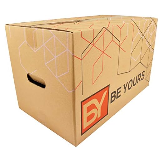 BY BE YOURS Pack 20 Cajas Cartón Mudanza Grandes con asas - 50x30x30 cm en Cartón Doble - Cajas Mudanza Ultra Resistentes - Fabricadas en España